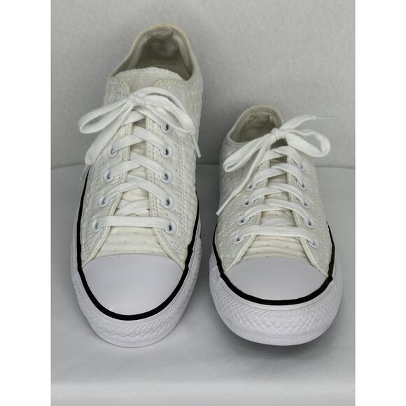 Converse Ctas Neoprene O White Black Low Top Quilted Sneakers 9 - Picture 4 of 11